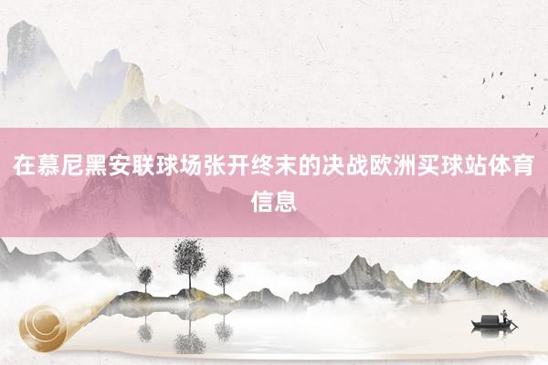 在慕尼黑安联球场张开终末的决战欧洲买球站体育信息