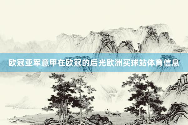 欧冠亚军意甲在欧冠的后光欧洲买球站体育信息