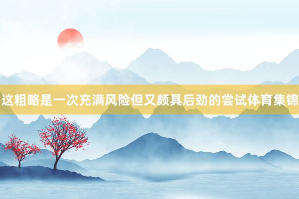 这粗略是一次充满风险但又颇具后劲的尝试体育集锦