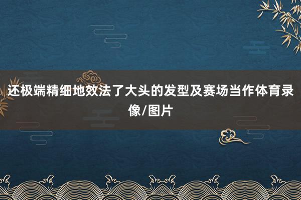 还极端精细地效法了大头的发型及赛场当作体育录像/图片