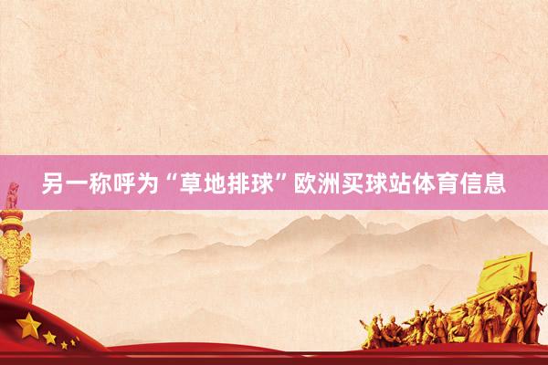 另一称呼为“草地排球”欧洲买球站体育信息