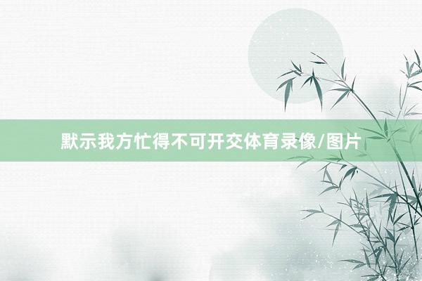 默示我方忙得不可开交体育录像/图片