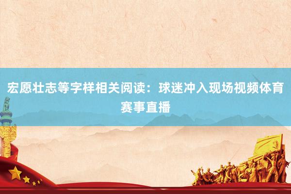 宏愿壮志等字样相关阅读：球迷冲入现场视频体育赛事直播