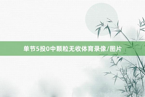 单节5投0中颗粒无收体育录像/图片