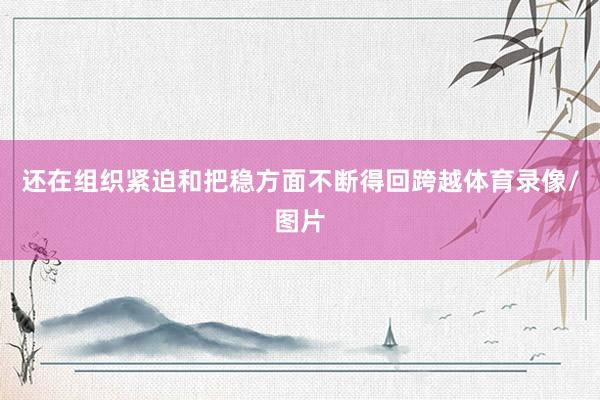 还在组织紧迫和把稳方面不断得回跨越体育录像/图片