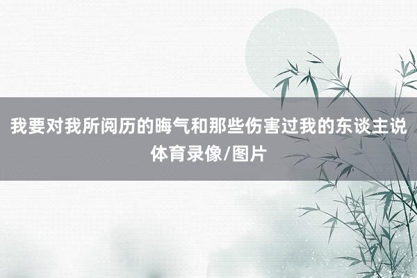 我要对我所阅历的晦气和那些伤害过我的东谈主说体育录像/图片