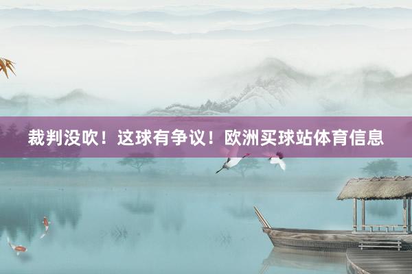 裁判没吹！这球有争议！欧洲买球站体育信息