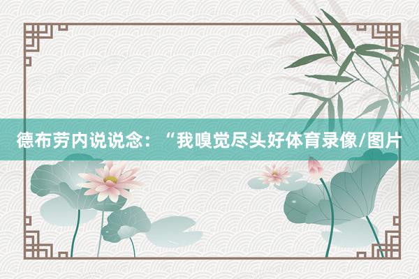 德布劳内说说念：“我嗅觉尽头好体育录像/图片