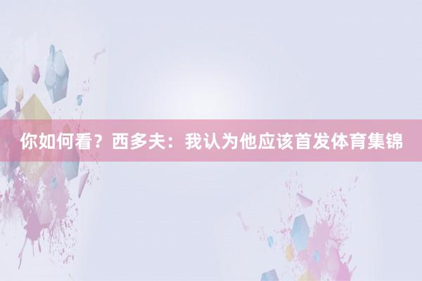 你如何看？西多夫：我认为他应该首发体育集锦